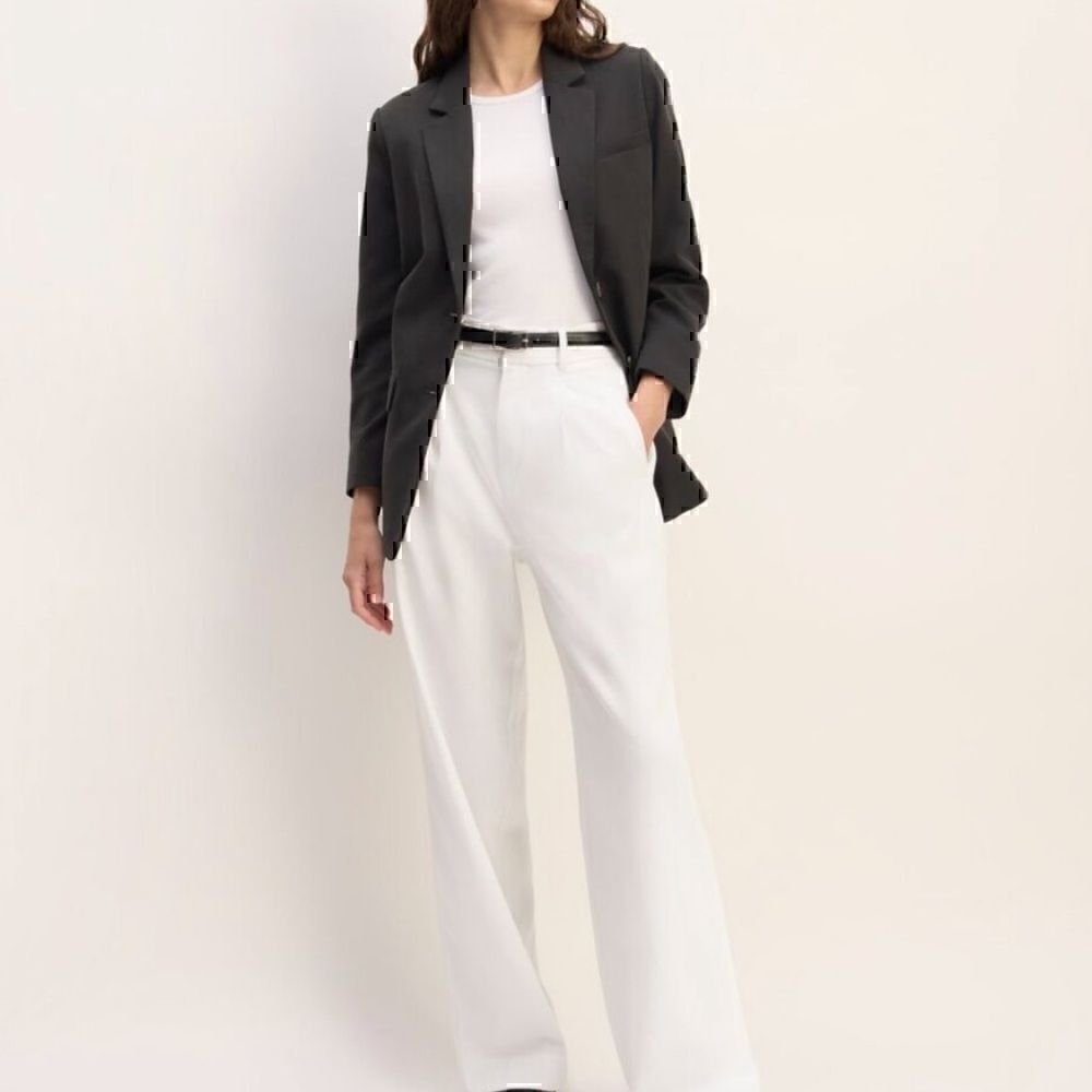 NEW Everlane Way High‎ Wide Leg Pant Size 10 S Womens White High Rise Trousers
